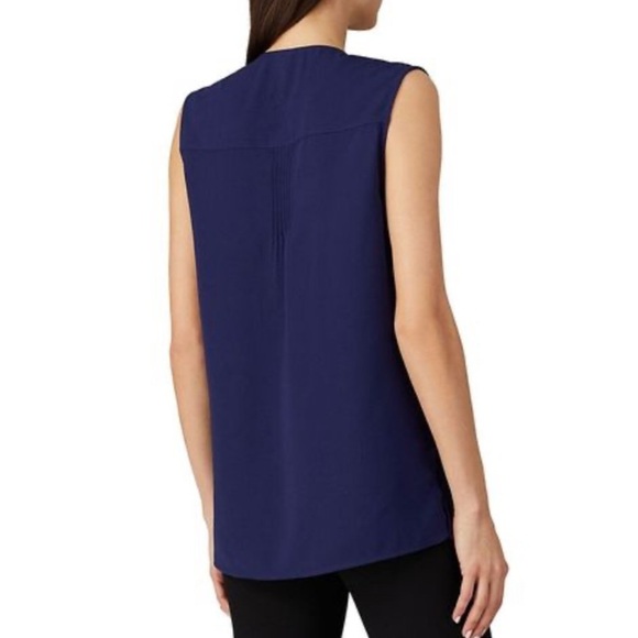 DEREK LAM COLLECTIVE sleeveless pintuck top blue 21822 - Picture 4 of 10